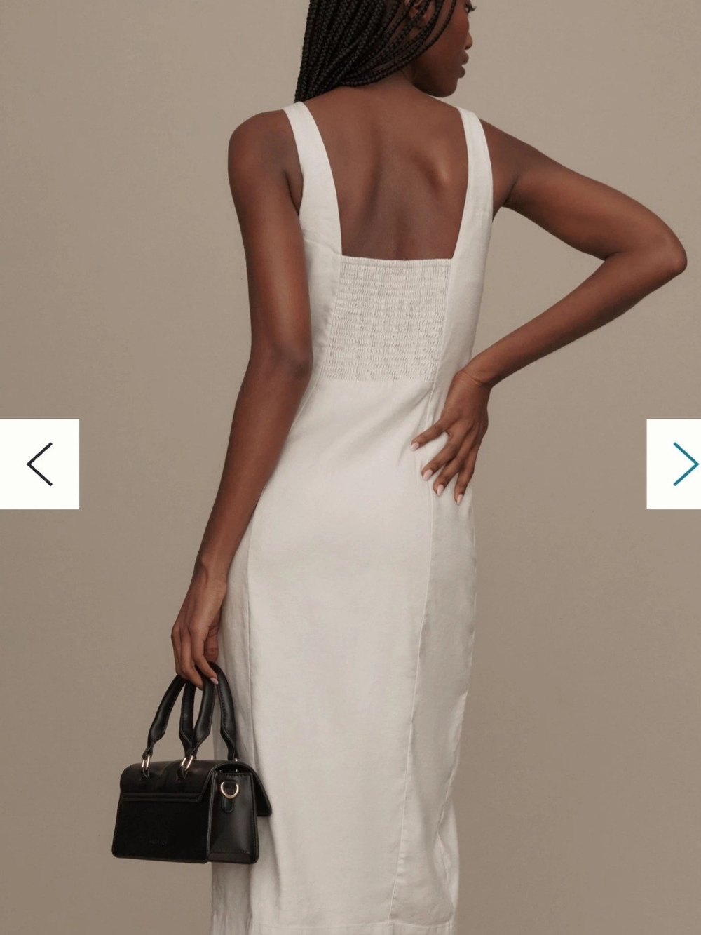 Anthropologie Light Grey Square-Back Sleeveless Midi Dress